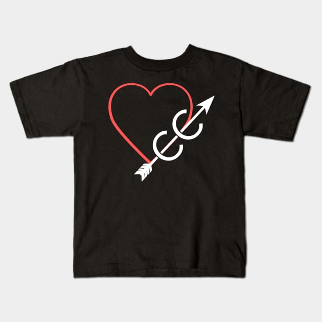 Heart And Cross Country Kids T-Shirt by Wizardmode